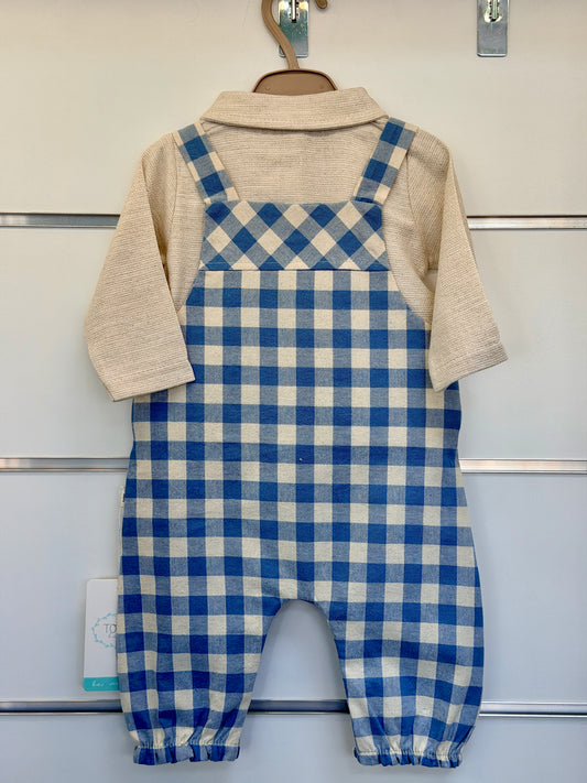 Tongs Baby Salopet Set – Geruite Salopette met Shirt