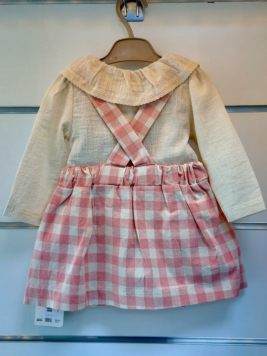 Tongs Salopette Meisjes Set – Pink Check