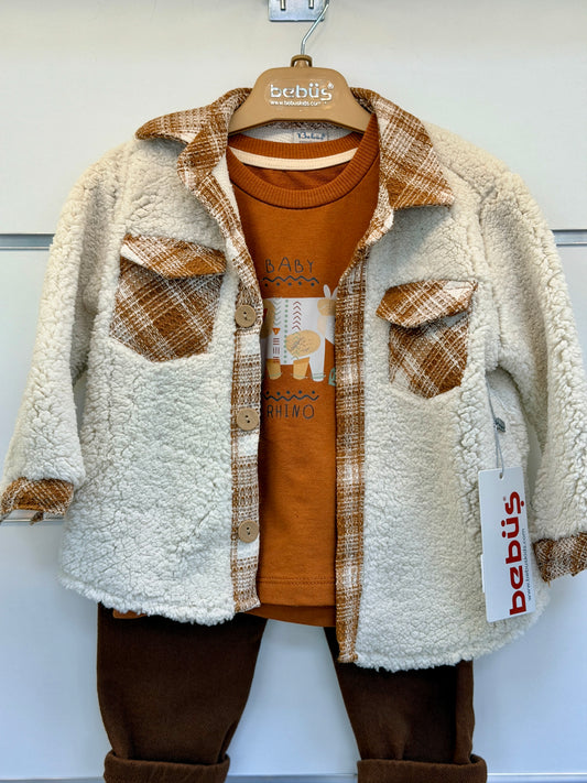 Bebüş 3-Delige Baby Set – Rhino Brown