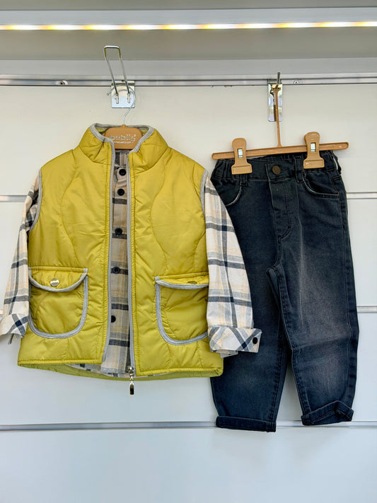 Bebüş 3-Delige Baby Set – Geel Vest