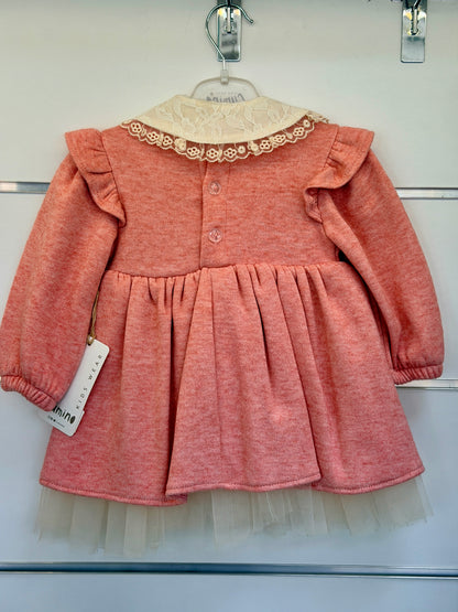 Cumino Baby Dress – Pink with Lace Collar