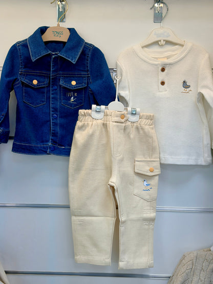 Sweet Me 3-Piece Baby Set – Denim Jacket Style