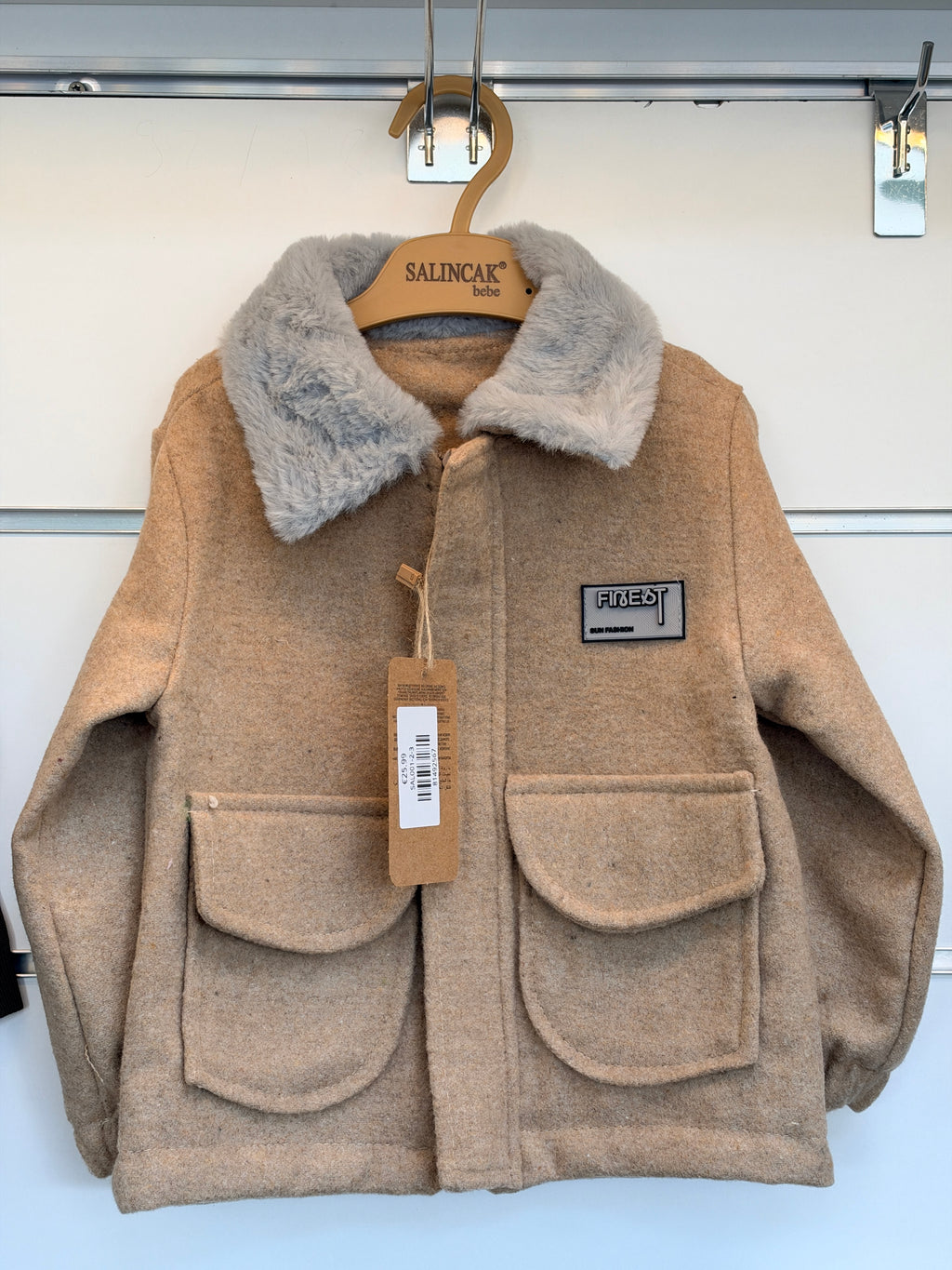 Baby Jongens Winterjas met Teddy Kraag – Beige
