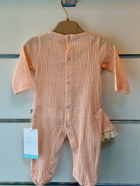 Tongs Baby Romper met Muts – Soft Pink