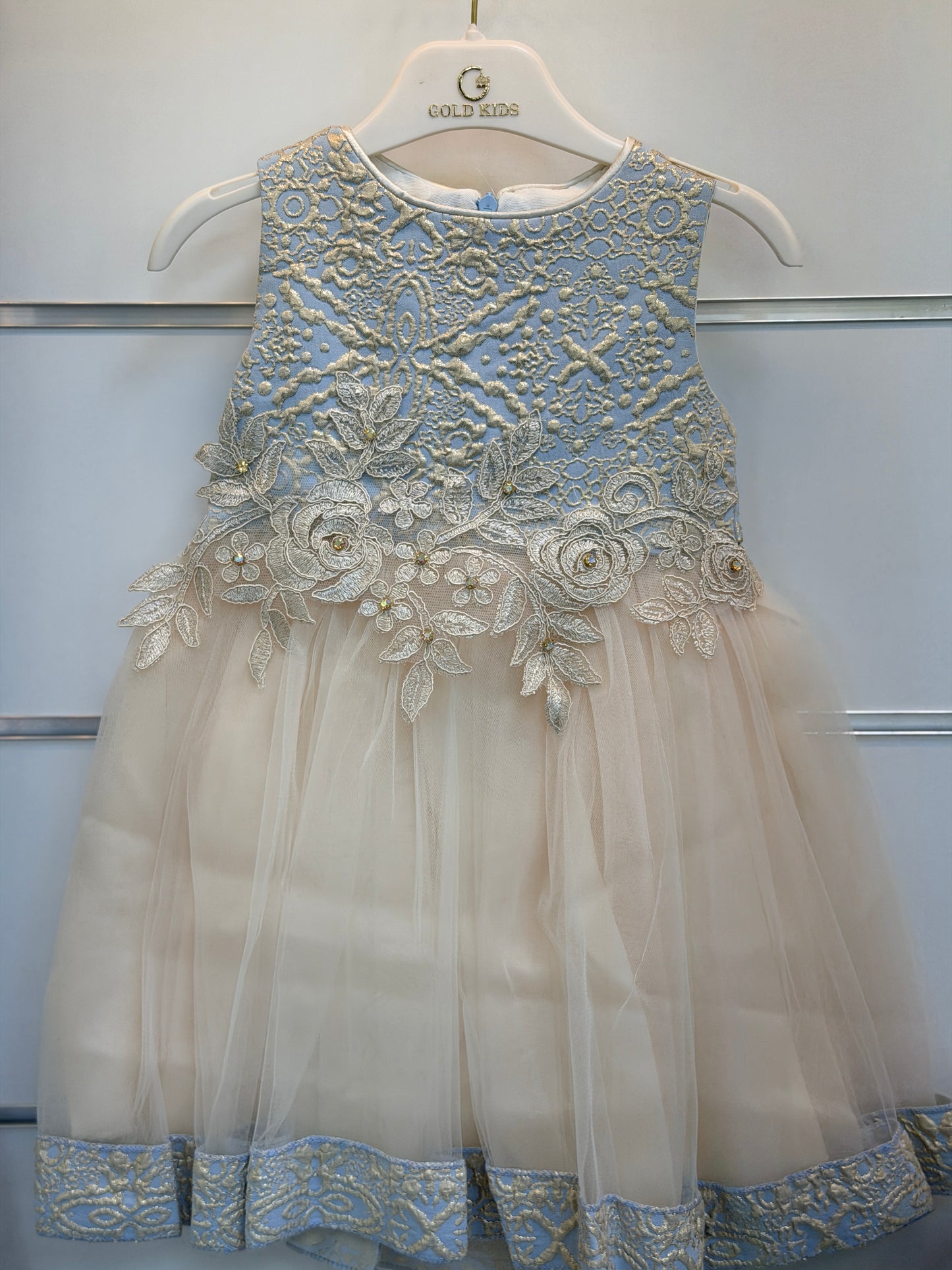 Gold Kids Luxe Jurkset met Jas & Tasje – Lichtblauw