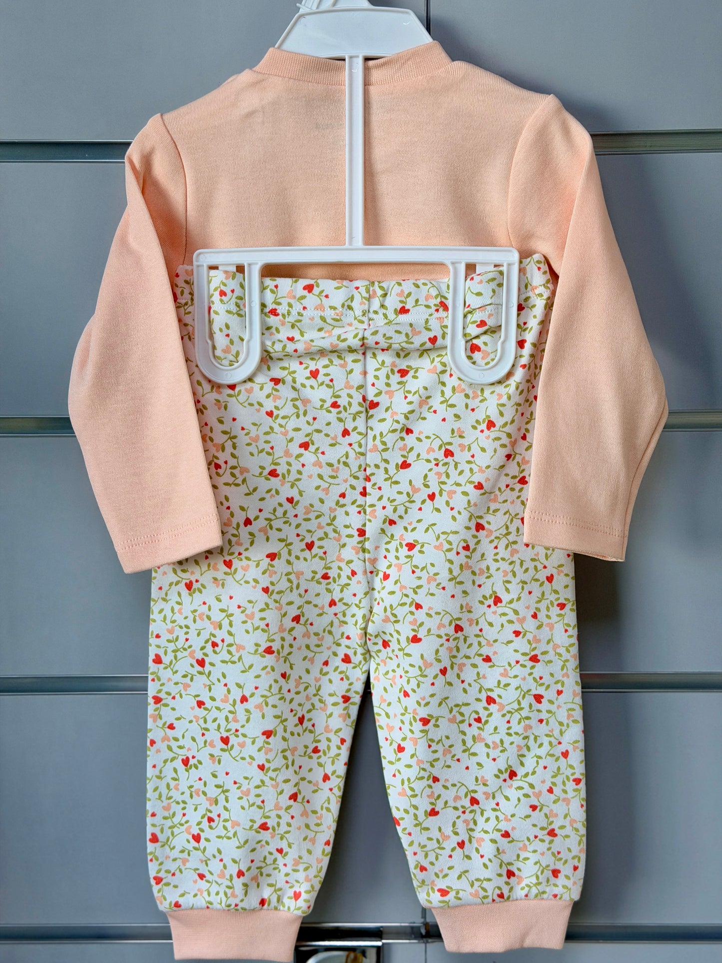 Pyjama Set – Perzik met Bloemenbroek