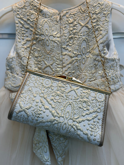Gold Kids Luxe Jurkset met Jas & Tasje – Ivoor/Goud