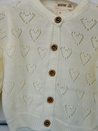 Wofim Kids Gebreid Vest – Hartjes Design