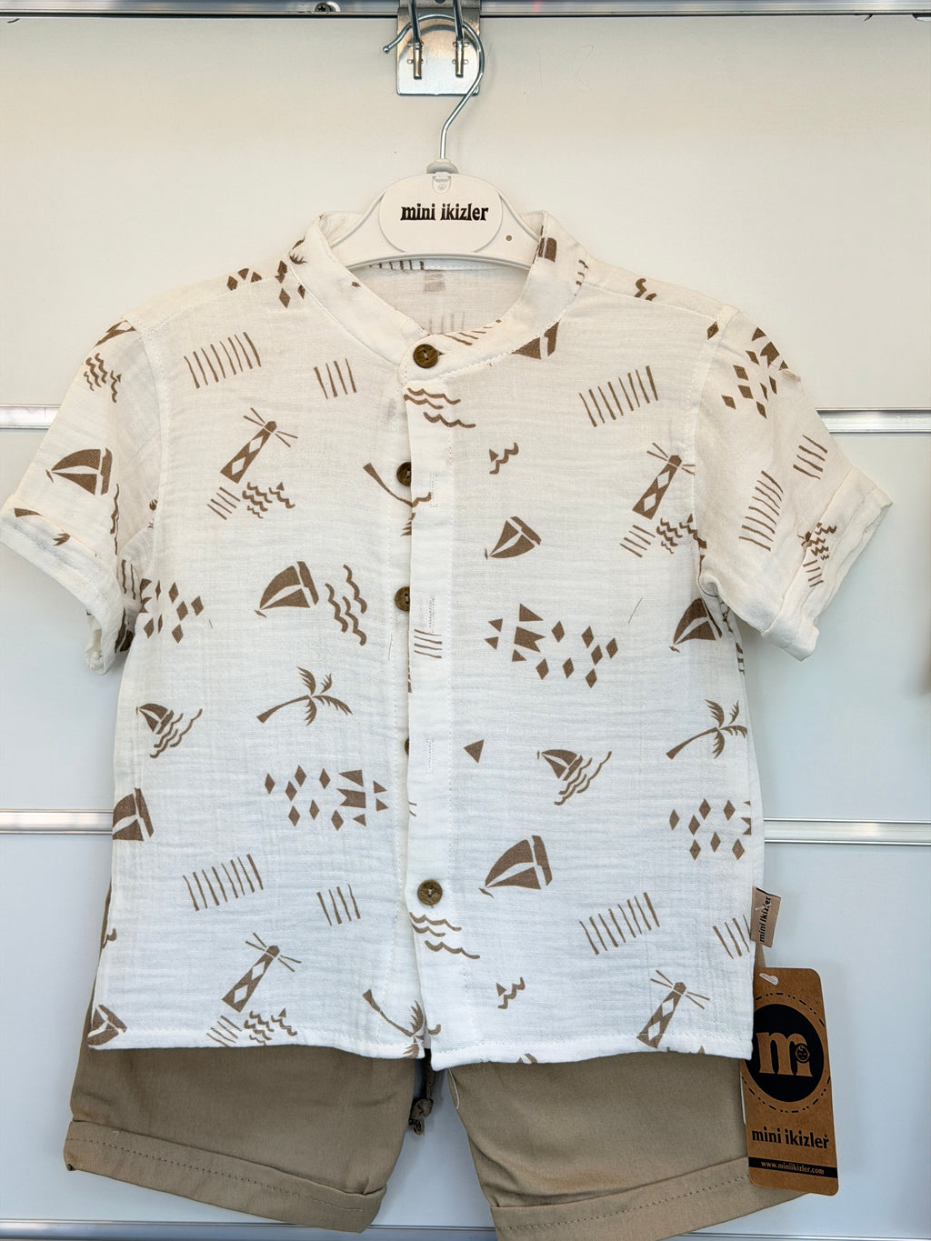 Mini İkizler Zomerset – Shirt & Short Beige