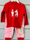 Pyjama Set – Rood met Dier & Bloemen Print