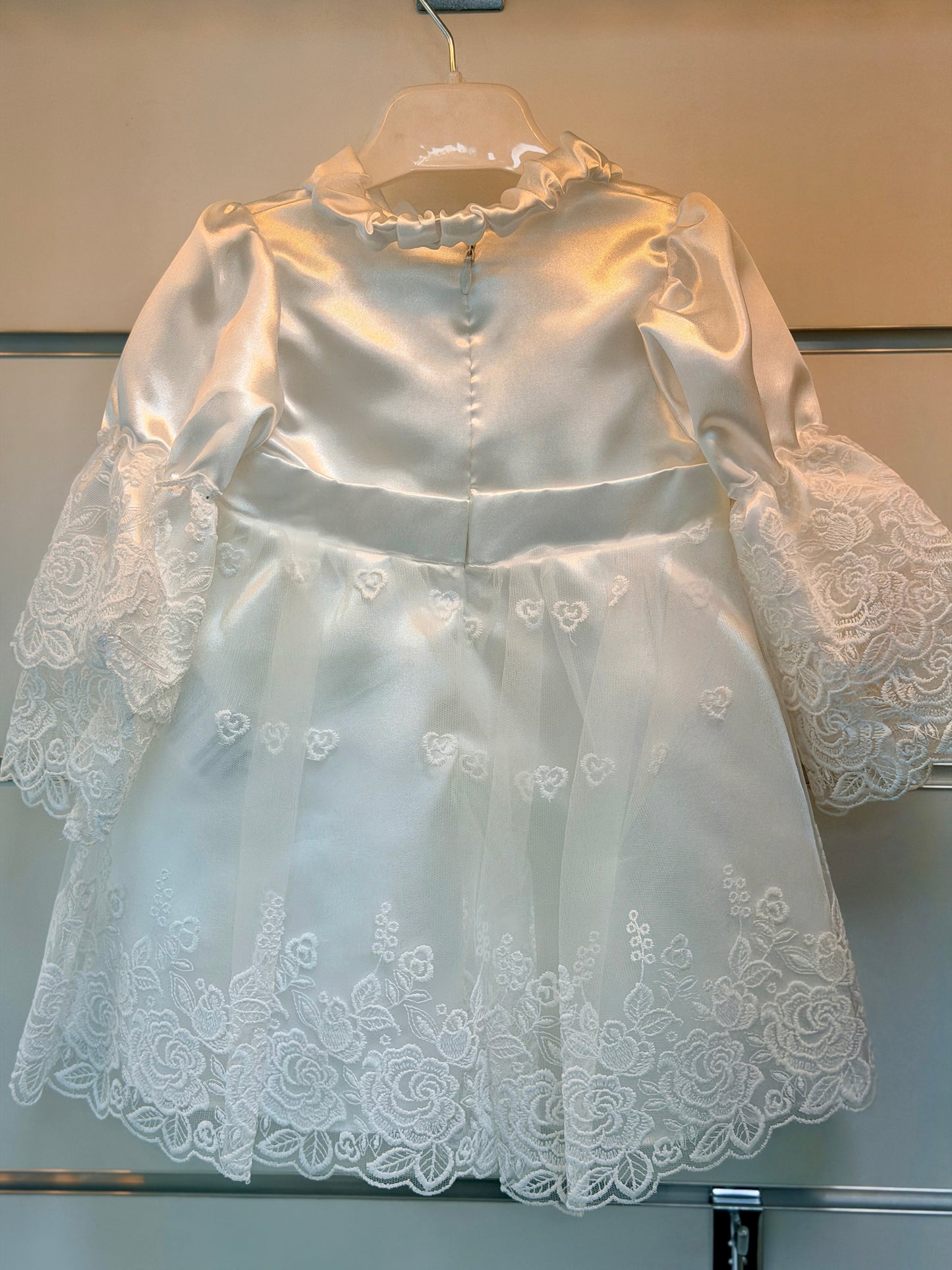 Babydola Baby Dress – Elegant White Bow