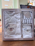 Baby Zuhu 5-Delige Newborn Babyset – Teddy Bear | Crème & Grijs