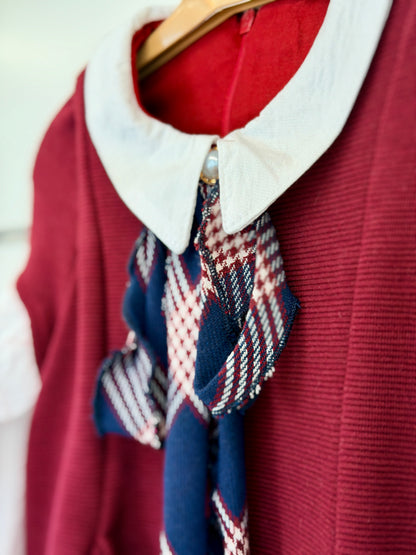 Bebüş Elegant Baby Dress with Cardigan – Burgundy