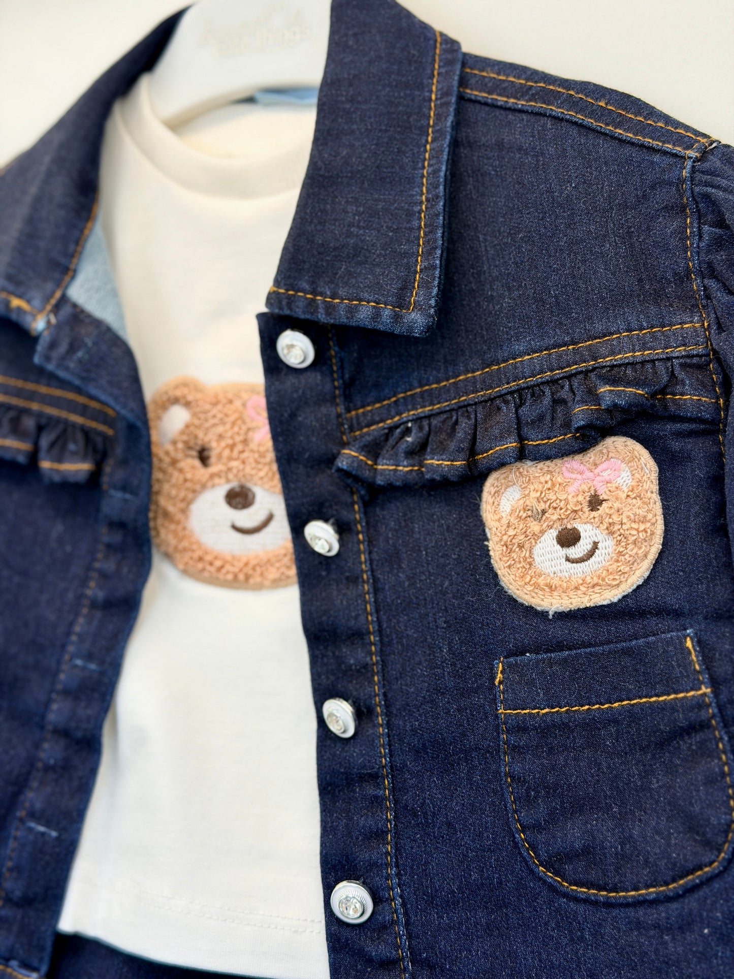 Sweet Me 3-Piece Baby Set – Denim Jacket & Tulle Skirt