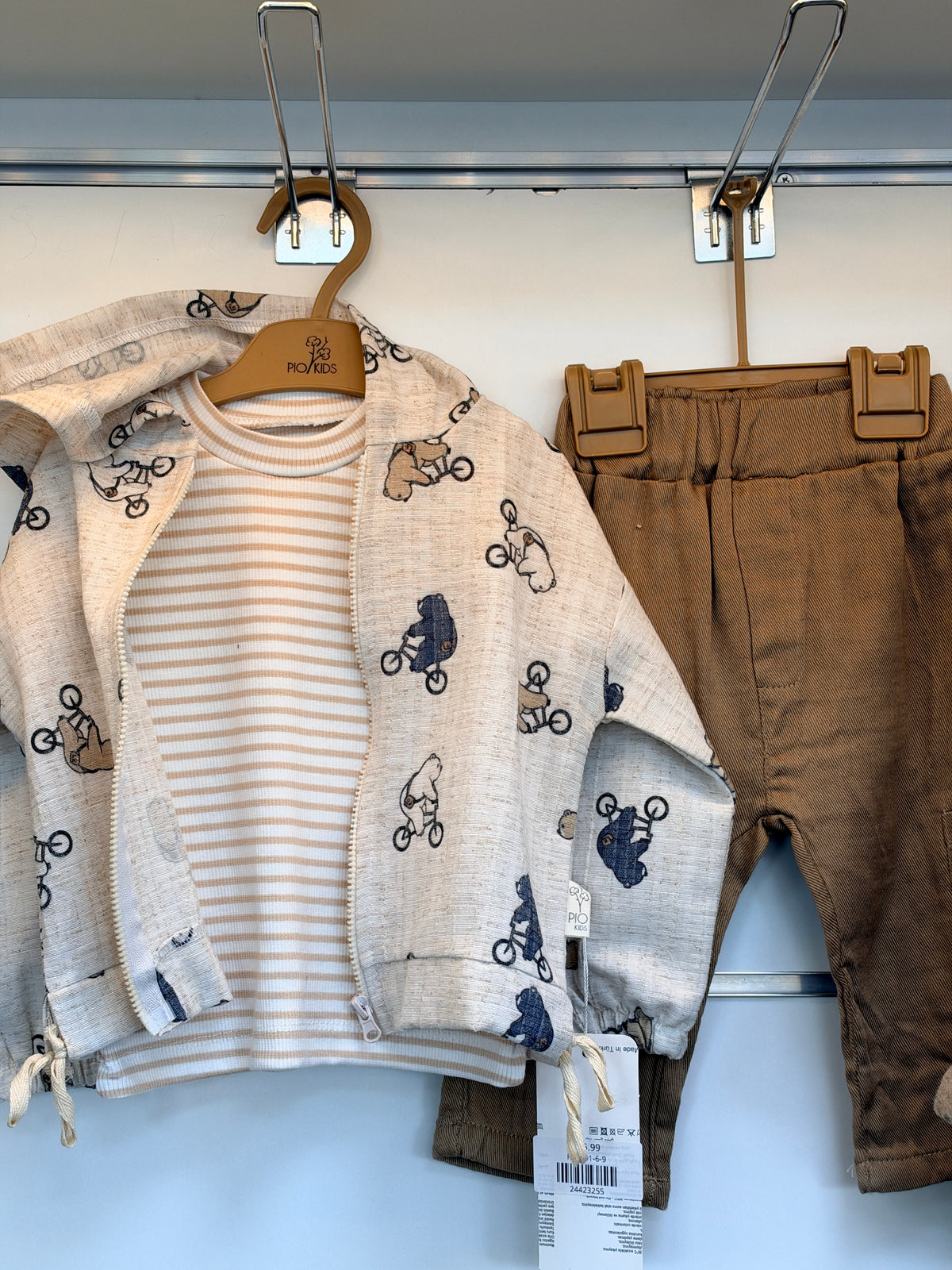 3-Delige Baby Jongens Set – Vestje, Shirt & Broek | Teddy & Fietsjes