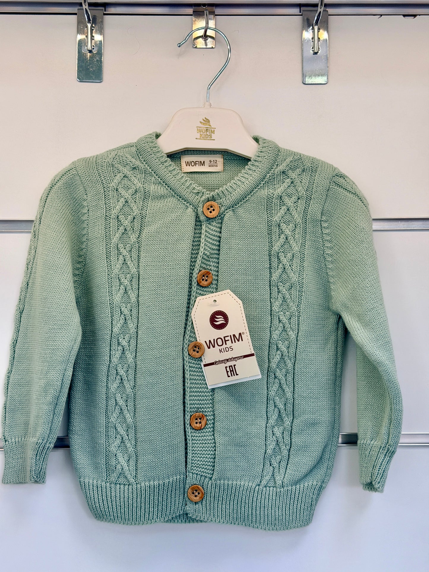 Wofim Gebreide Baby Cardigan – Groen