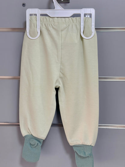 Pants with Feet – Little Puppy Mint | Bamboo Mix
