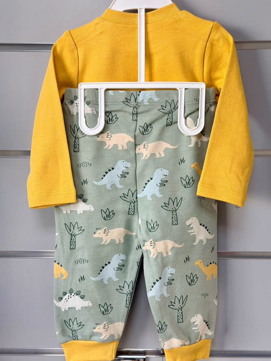 Pyjama Set – Geel met Dino Print