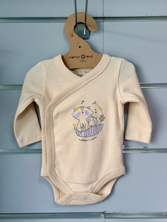 Organic Overslag Romper – Crème