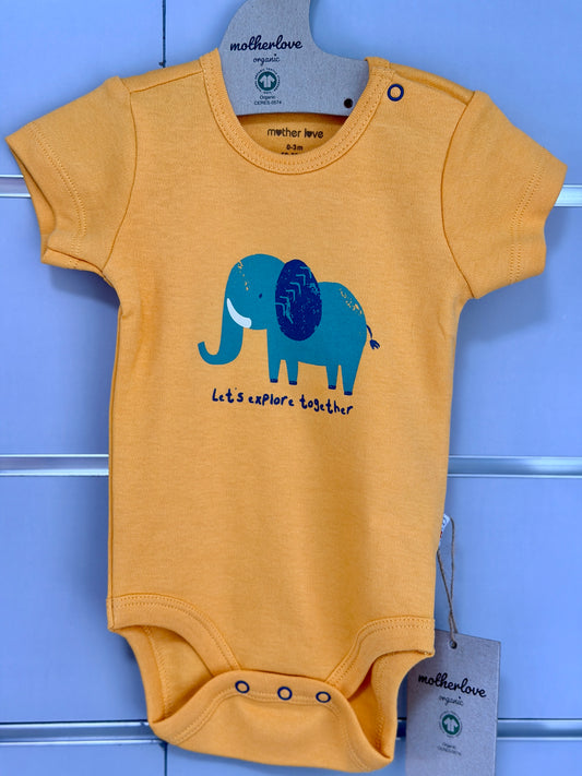 Short Sleeve Romper – Elephant Explore