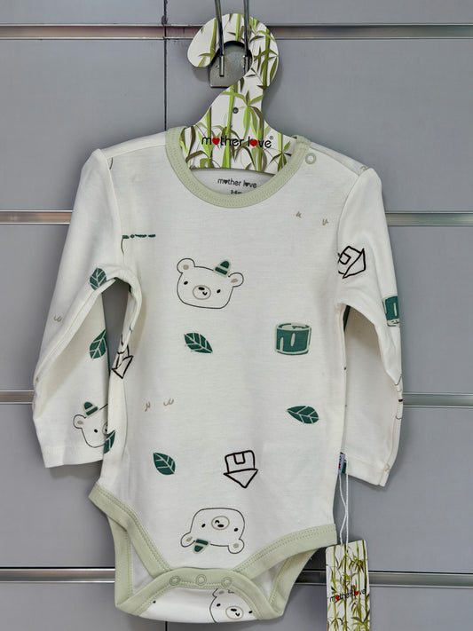 Romper Lange Mouw – Forest Bear | Bamboe Mix