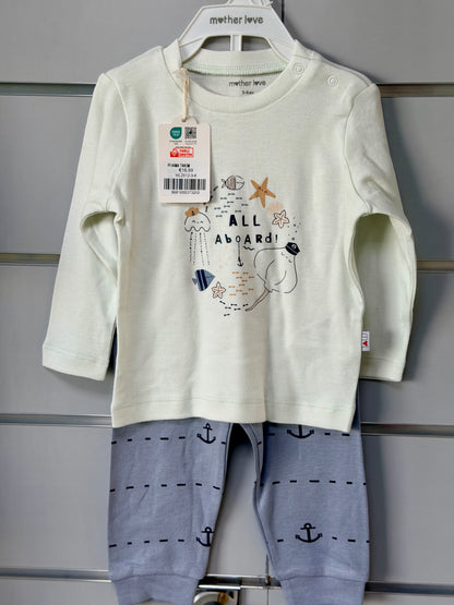 Pyjama Set – Mintgroen met Zee Print