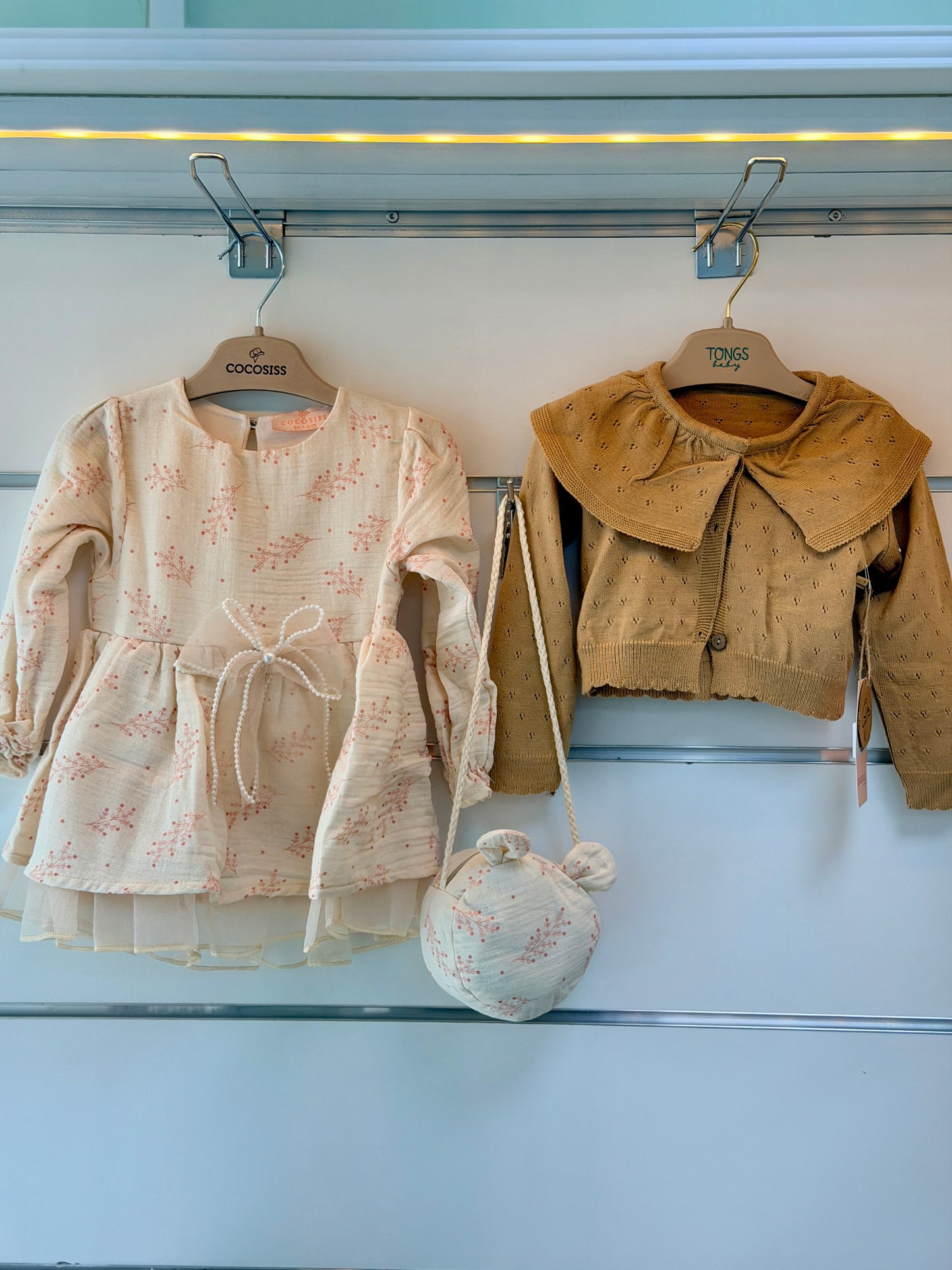 Cocosiss Baby Dress with Cardigan and Bag