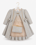 Gold Kids Luxe Jurkset met Jas & Tasje – Lichtblauw