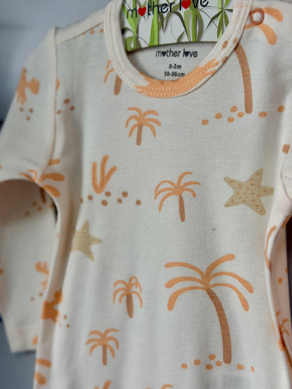 Long Sleeve Romper – Sandy Beach | Bamboo Mix