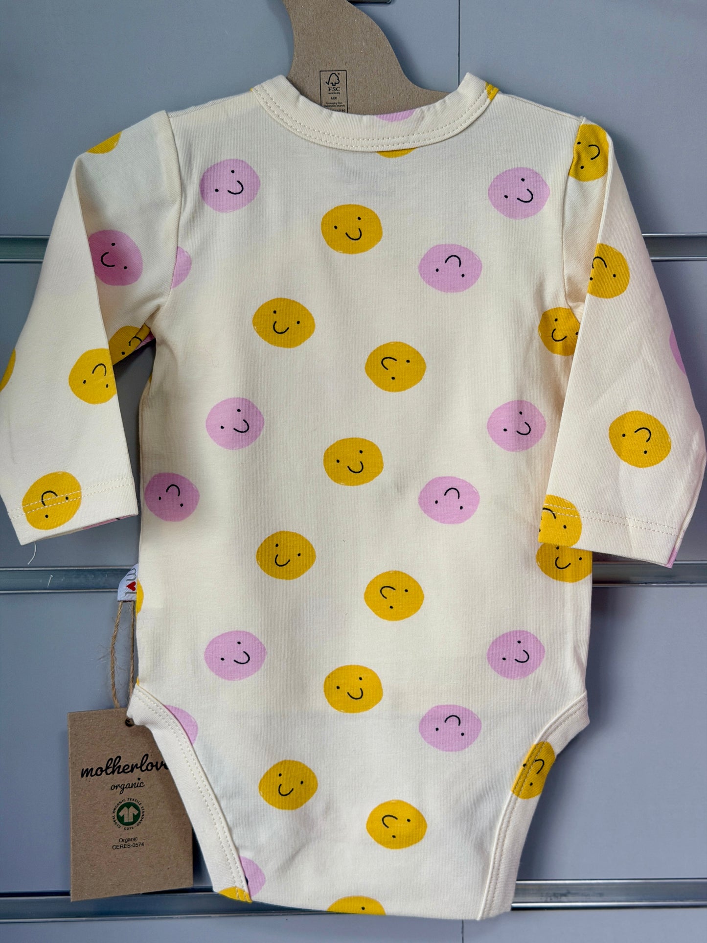 Smiley Overslag Romper – Crème Geel Roze