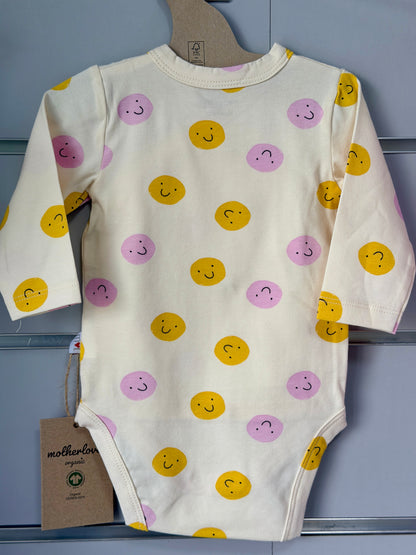 Smiley Overslag Romper – Crème Geel Roze