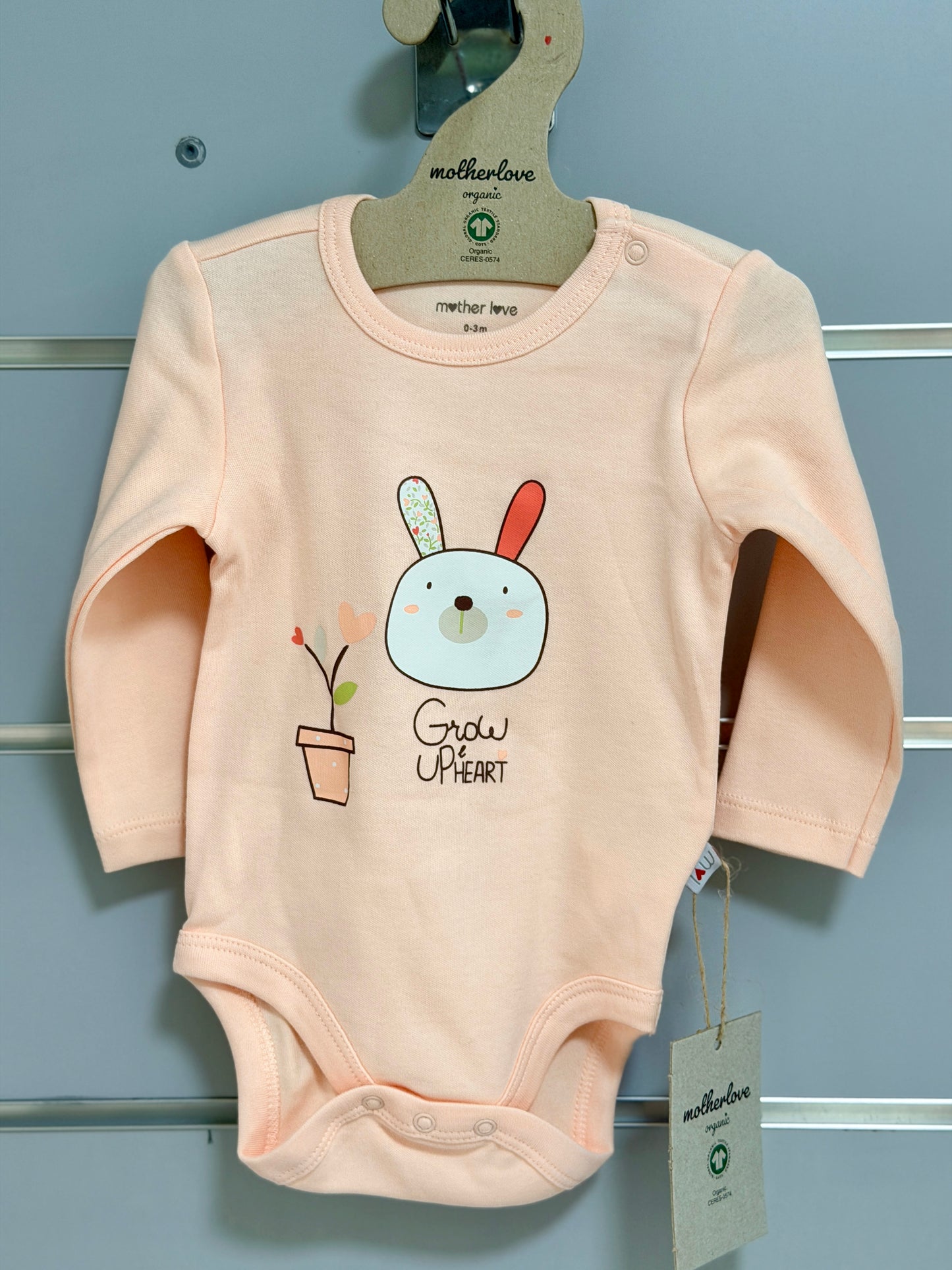 Long Sleeve Bodysuit – Peach Bunny