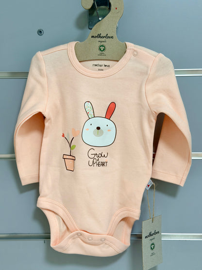 Long Sleeve Bodysuit – Peach Bunny