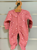 Organic Footed Sleepsuit – Old Pink Stars