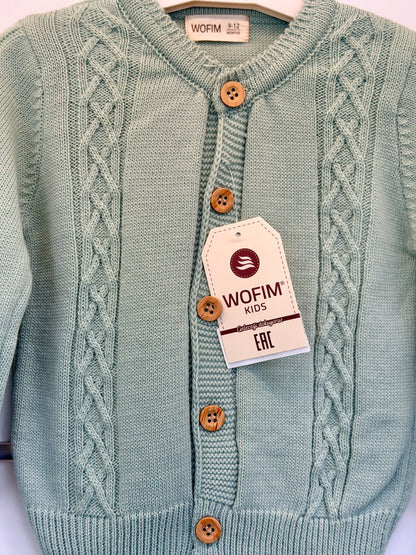 Wofim Gebreide Baby Cardigan – Groen