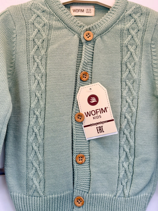 Wofim Gebreide Baby Cardigan – Groen