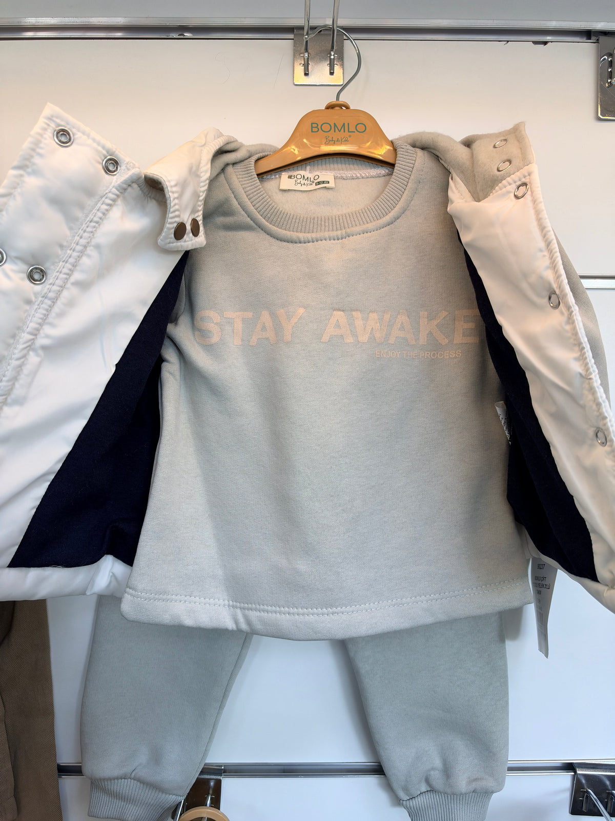 3-Delige Baby Jongens Set – Bodywarmer, Sweater & Broek | Lichtgrijs