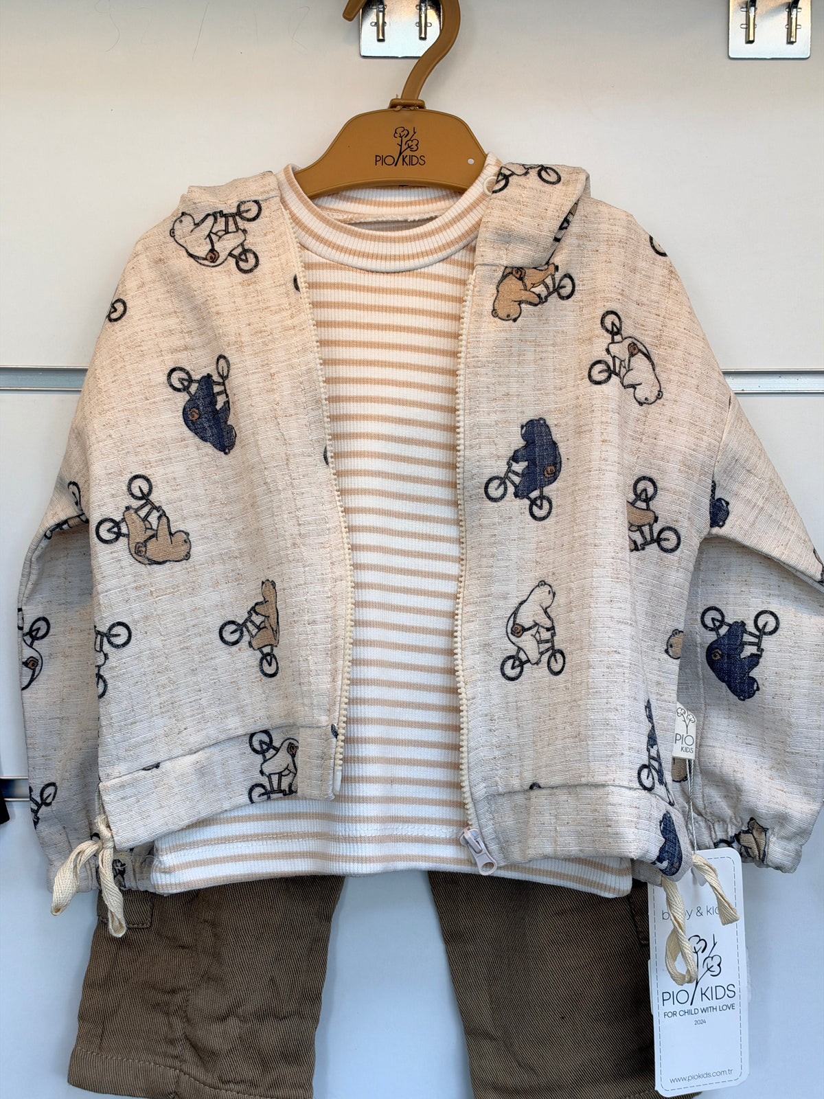 3-Delige Baby Jongens Set – Vestje, Shirt & Broek | Teddy & Fietsjes