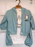 Baby Jongens 3-Delige Set met Vestje, Romper & Broek – Lichtblauw