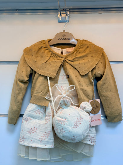 Cocosiss Baby Dress with Cardigan and Bag