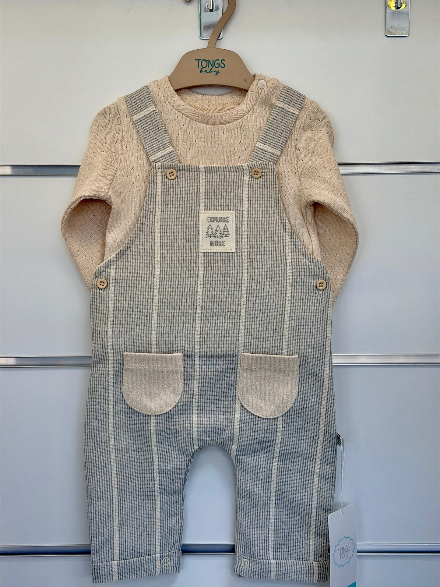 Tongs Baby Salopet Set – Gestreepte Salopette met Shirt
