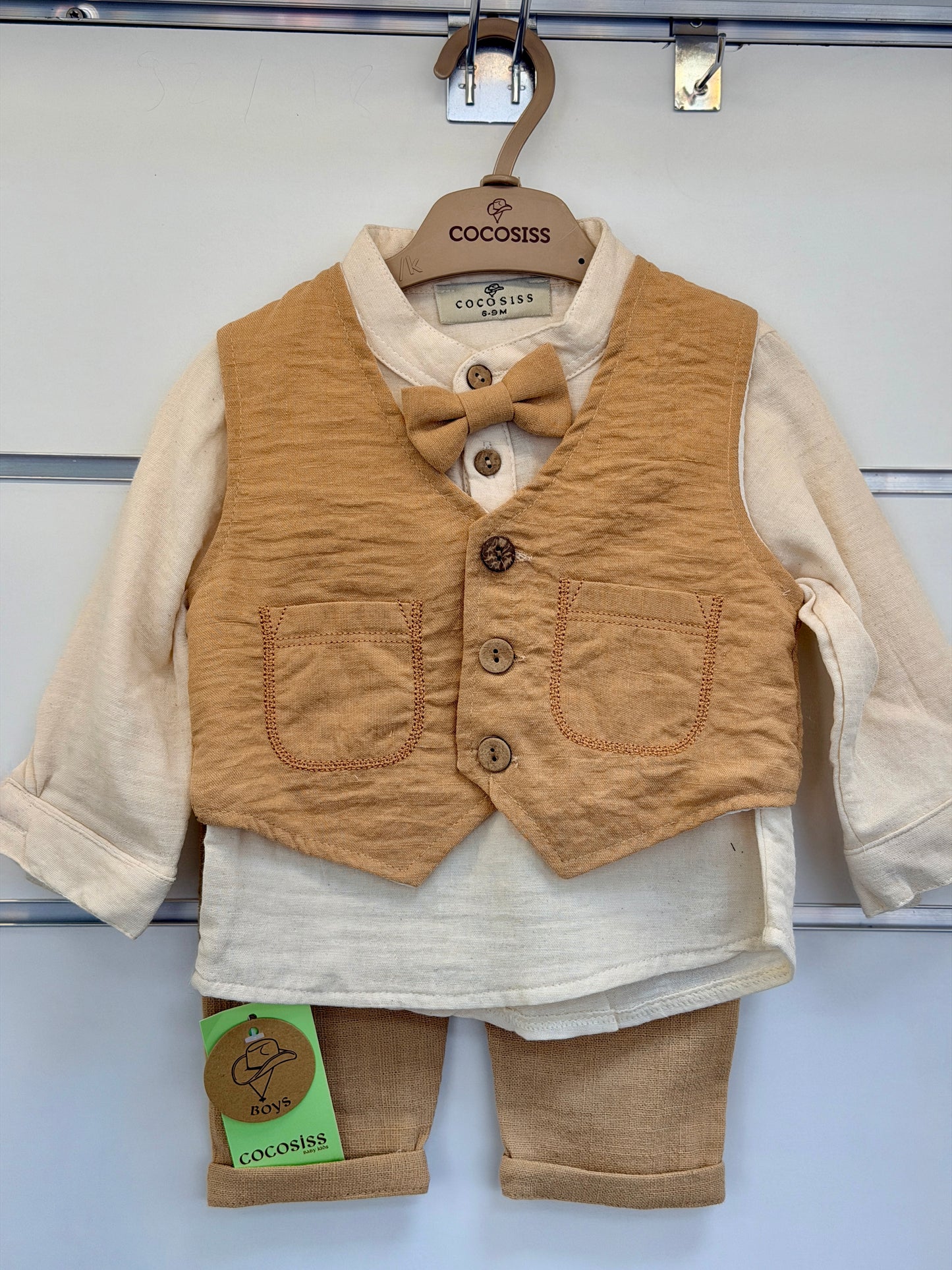 CocoSiss 3-Piece Boys' Set – Cardigan, Shirt & Trousers