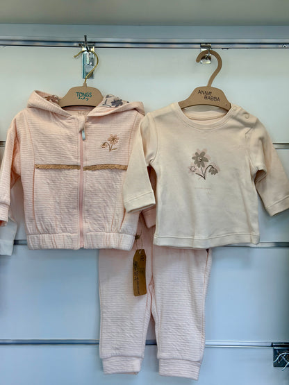 Anna Babba 3-Piece Baby Set – Hooded Cardigan, Shirt & Trousers