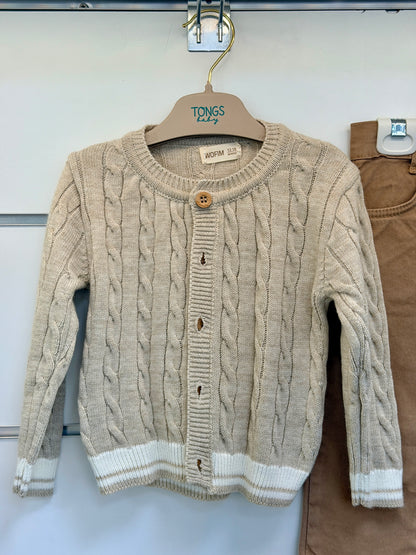 Wofim 4-Delige Baby Set – Klassiek Beige met Strik