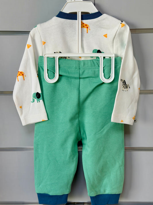 Pyjama Set – Safari Print met Groene Broek