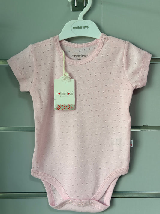 Rib Romper Pink – Organic Cotton