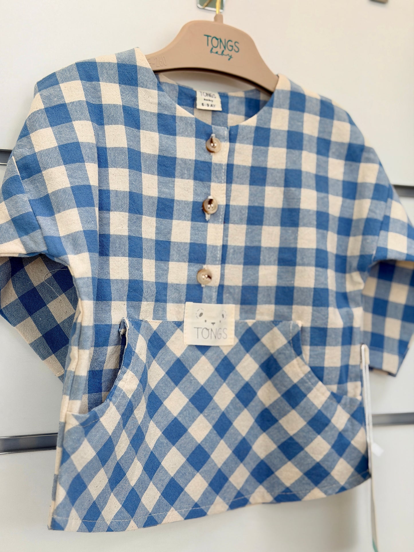 Tongs 2-Delige Baby Set – Blue Check