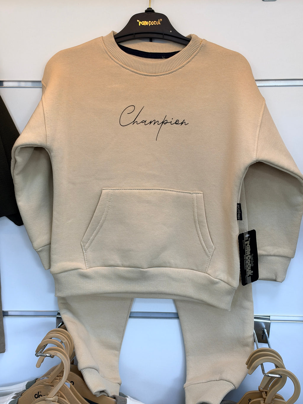 Jongens 2-Delige Set – Crème Champion