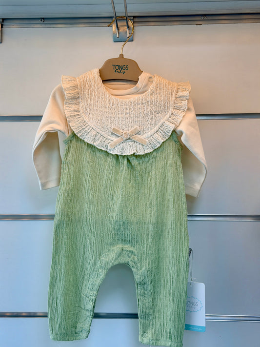 Tongs Baby Dungarees – Soft Green