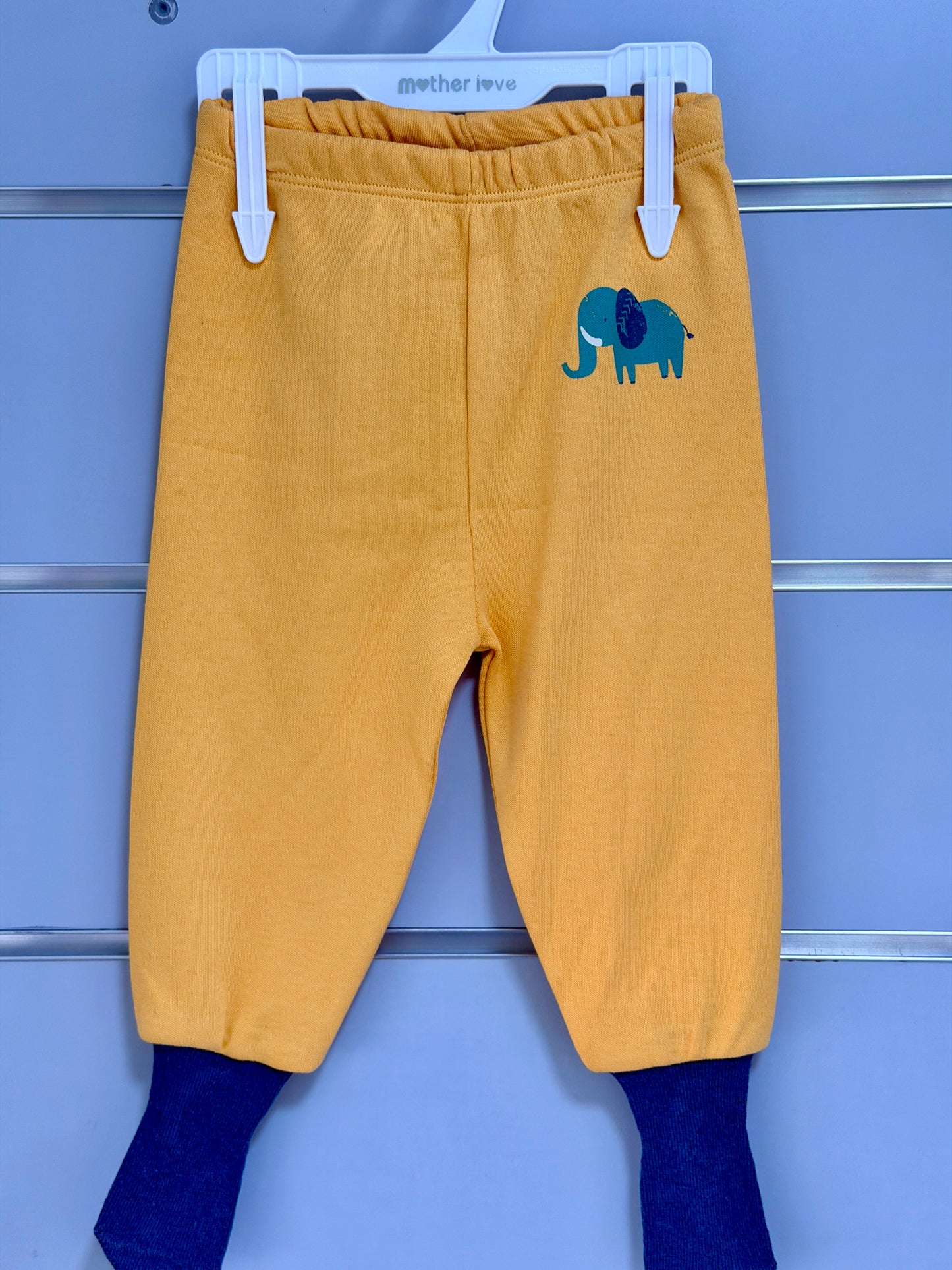 Broekje met Voetjes – Olifant Geel/Blauw